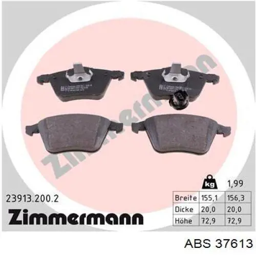 Колодки ABS 37613 цена, от 34.34 USD