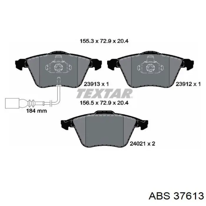 Купить 37613 ABS Колодки тормозные