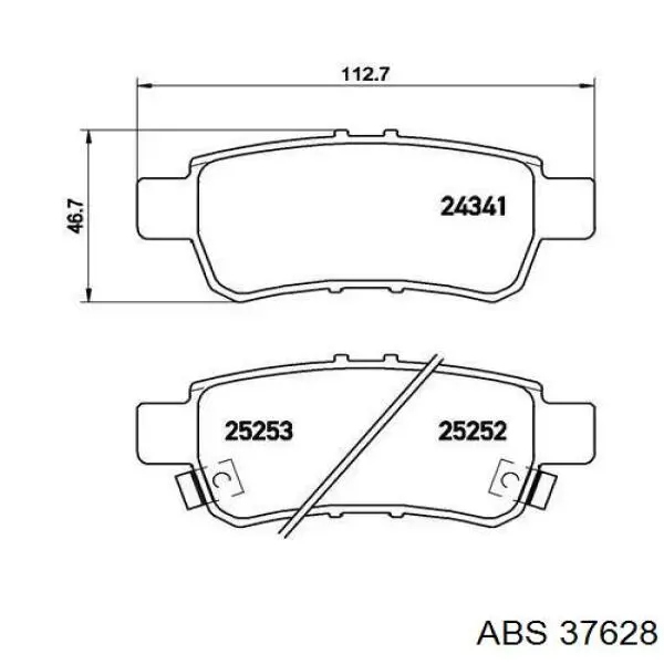 Задние тормозные колодки 37628 ABS