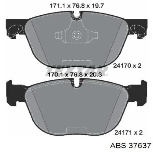Купить 37637 ABS Колодки тормозные