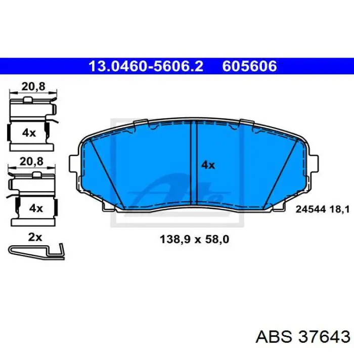 Колодки ABS 37643 цена, от 21.13 USD