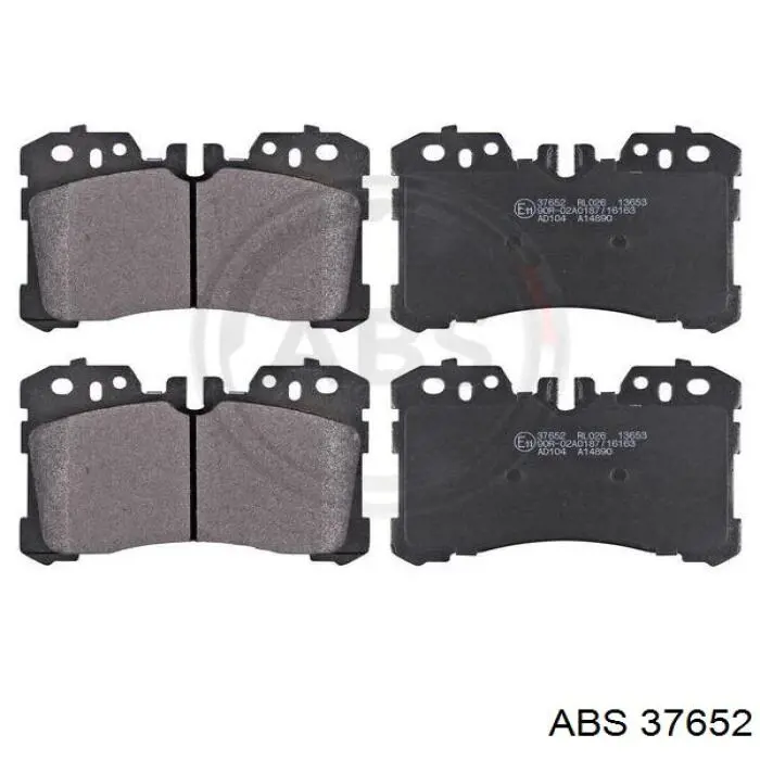 37652 ABS колодки тормозные передние дисковые