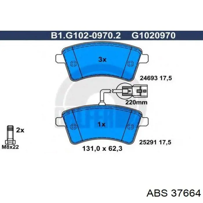 Купить 37664 ABS Колодки тормозные