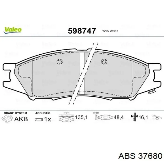 Колодки ABS 37680 цена, от 14.70 USD