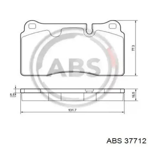 37712 ABS колодки тормозные передние дисковые