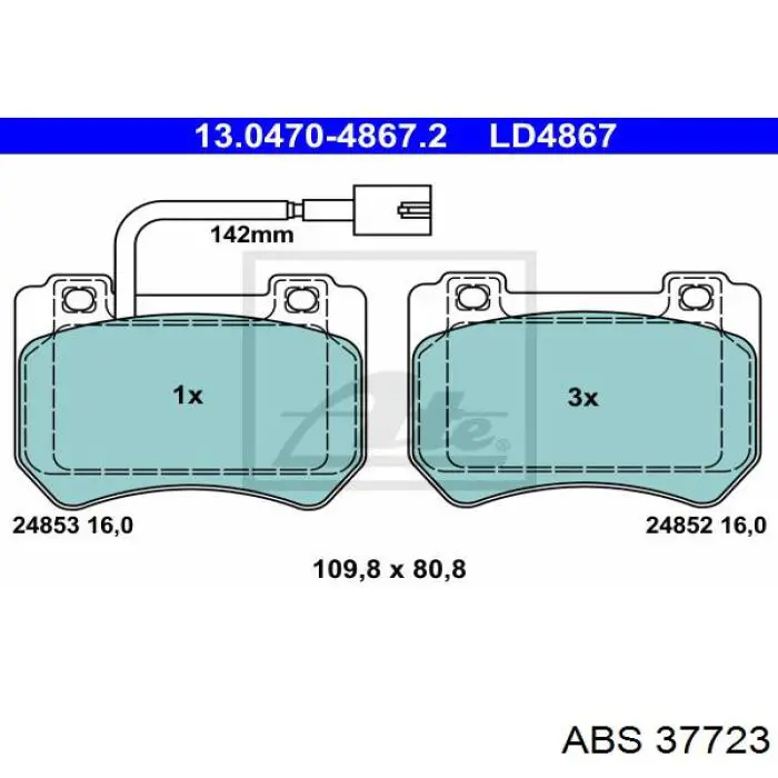 Колодки ABS 37723 цена, от 27.43 USD