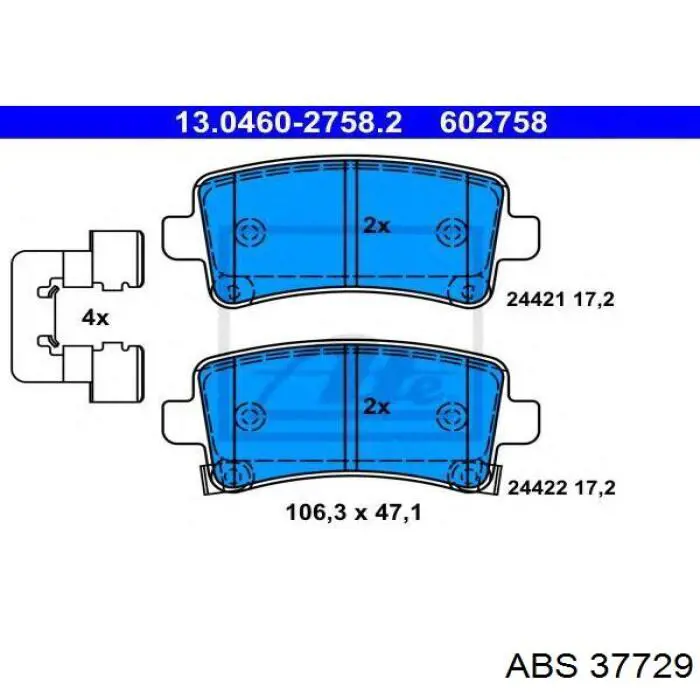 Колодки дисковые  ABS 37729 цена, от 14.18 USD