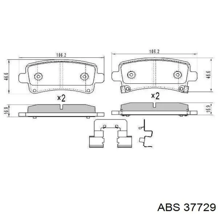 Колодки гальмові задні, дискові 37729 ABS