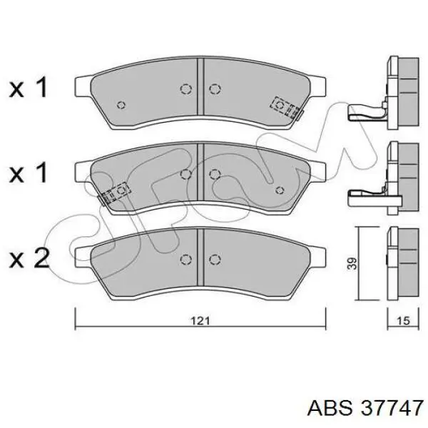 Колодки дисковые  ABS 37747 цена, от 11.81 USD