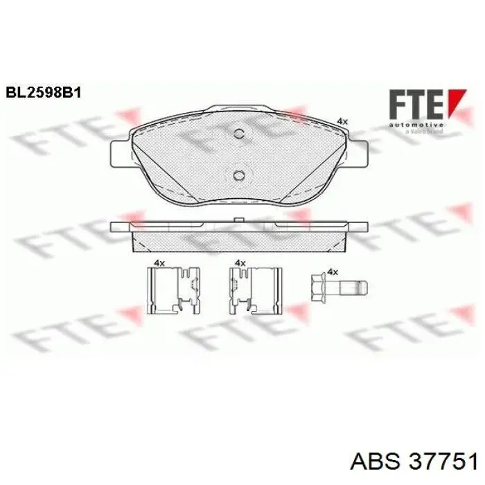 Купить 37751 ABS Колодки тормозные