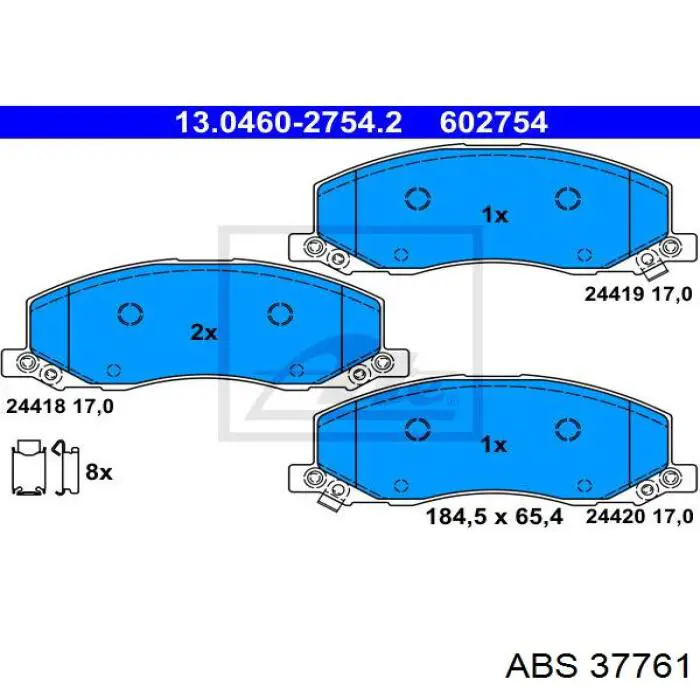 Передние тормозные колодки 37761 ABS