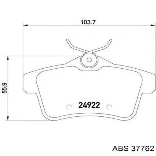 Задние тормозные колодки 37762 ABS