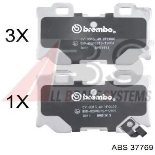 Купить 37769 ABS Колодки тормозные задние, дисковые