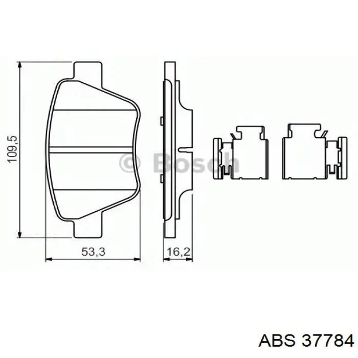 Купить 37784 ABS Колодки тормозные задние, дисковые