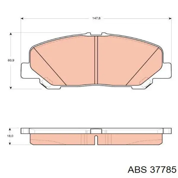 Передние тормозные колодки 37785 ABS