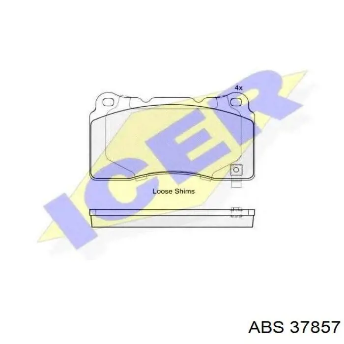 Передние тормозные колодки 37857 ABS