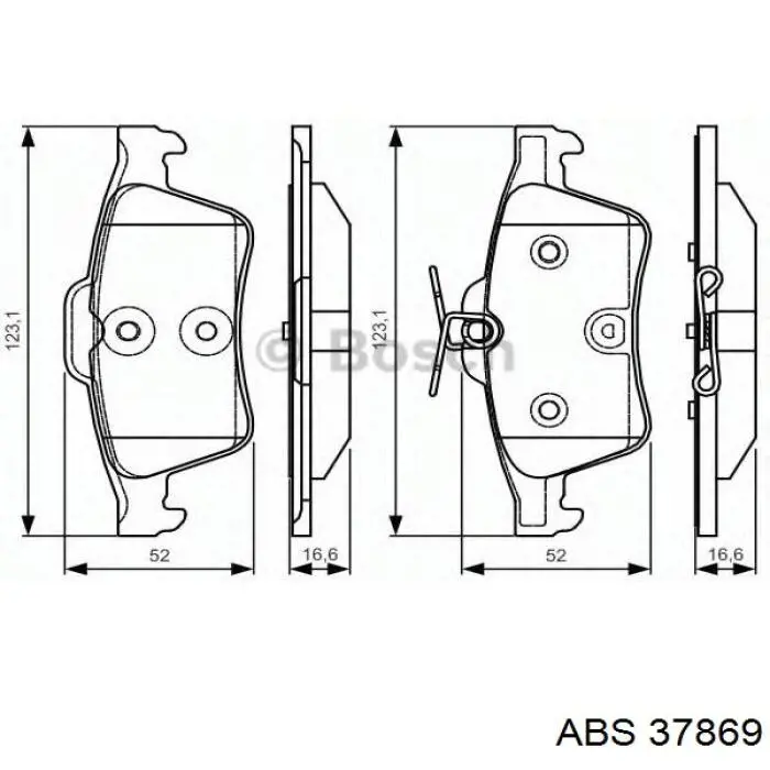 Задние тормозные колодки 37869 ABS