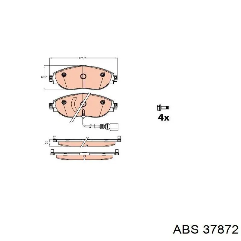 Купить 37872 ABS Колодки тормозные