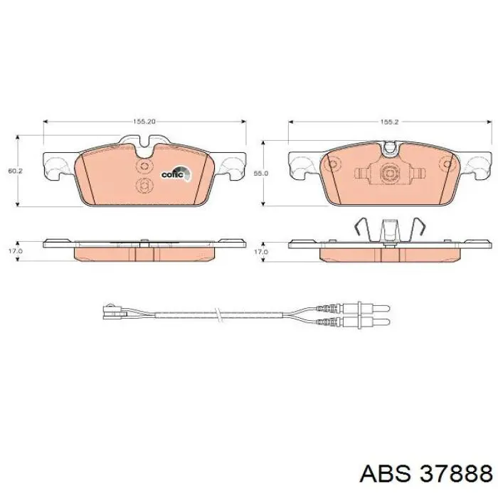 Передние тормозные колодки 37888 ABS