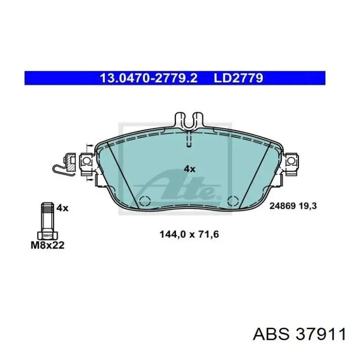Колодки ABS 37911 цена, от 21.28 USD