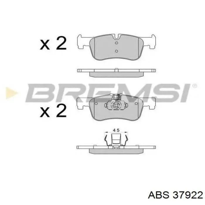 Передние тормозные колодки 37922 ABS