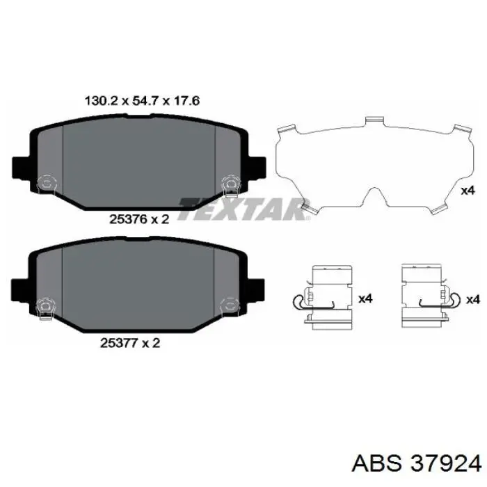 37924 ABS Колодки тормозные дисковые комплект