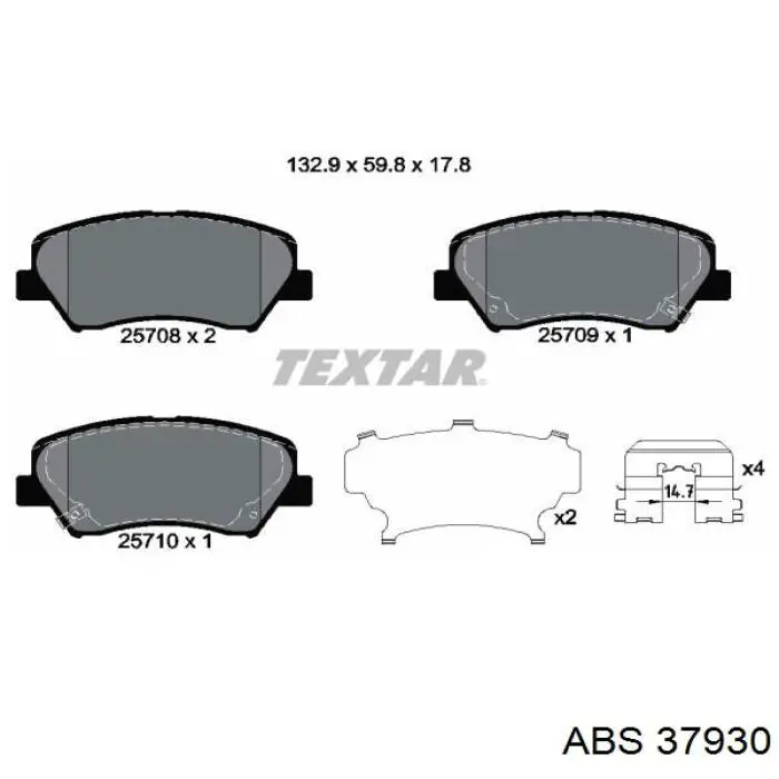 37930 ABS Колодки передние