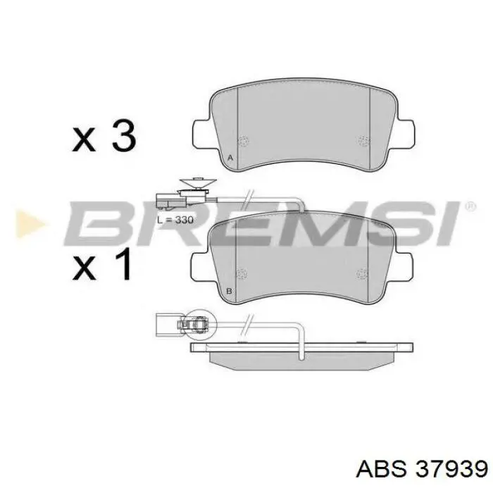 Задние тормозные колодки 37939 ABS