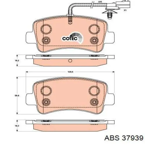 Купить 37939 ABS Колодки тормозные задние, дисковые