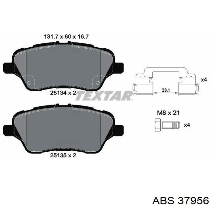 Колодки ABS 37956 цена, от 19.85 USD