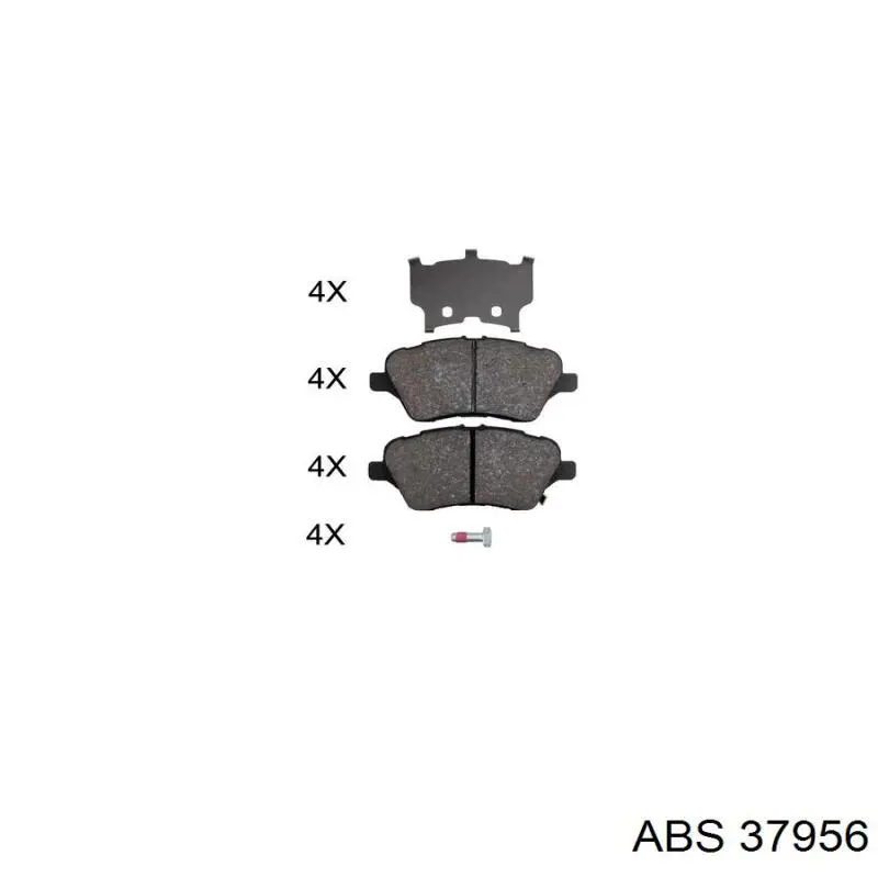 37956 ABS колодки тормозные передние дисковые
