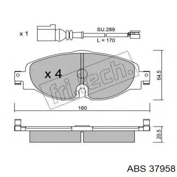 Передние тормозные колодки 37958 ABS