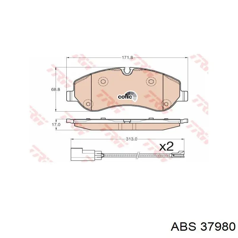 Передние тормозные колодки 37980 ABS