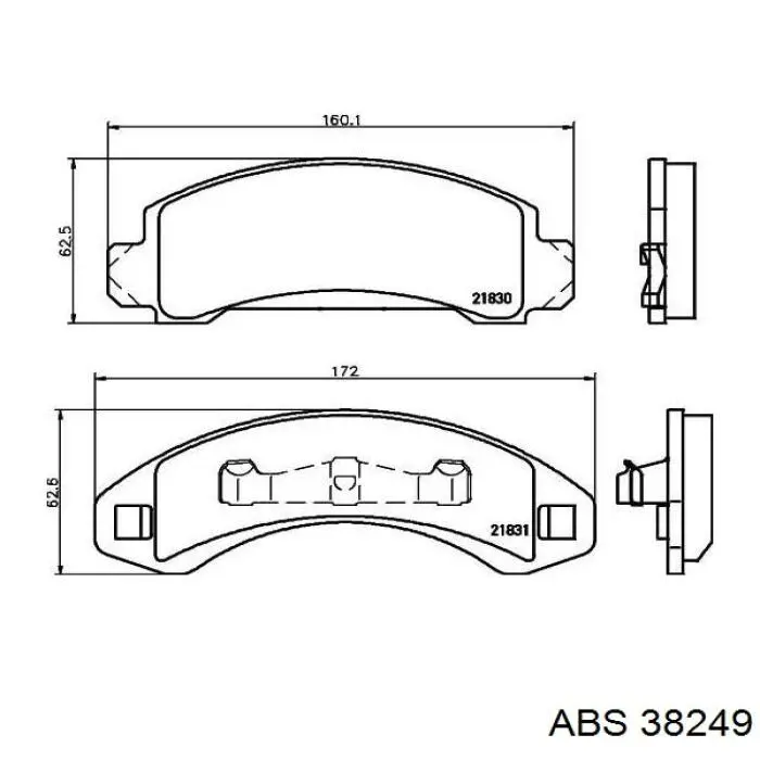 Передние тормозные колодки 38249 ABS