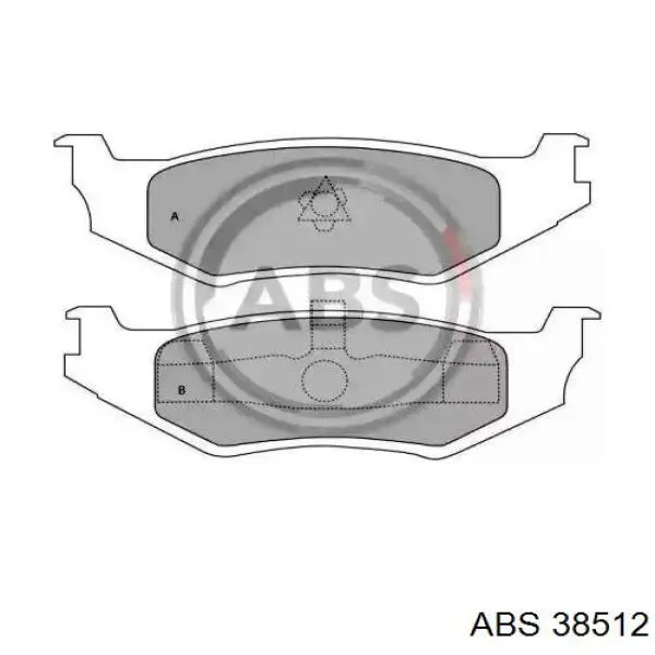 Задние тормозные колодки 38512 ABS