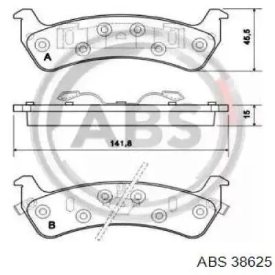 Задние тормозные колодки 38625 ABS