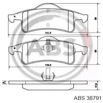 Задние тормозные колодки 38791 ABS