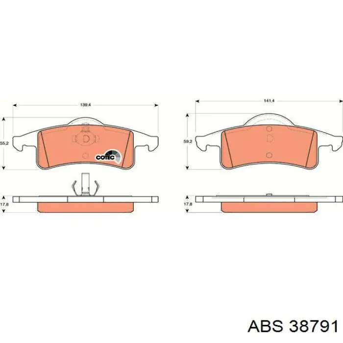 Колодки дисковые  ABS 38791 цена, от 25.26 USD