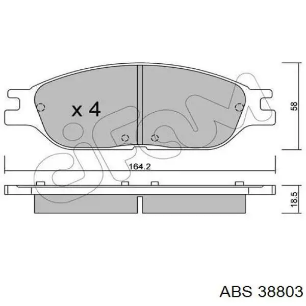 38803 ABS колодки тормозные передние дисковые