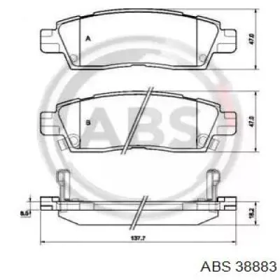 Задние тормозные колодки 38883 ABS