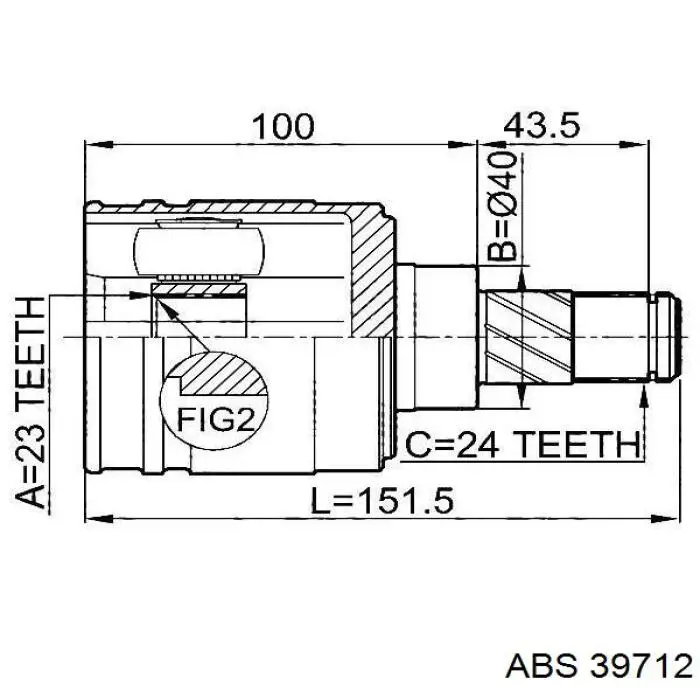 Датчик износа тормозных колодок передний 39712 ABS