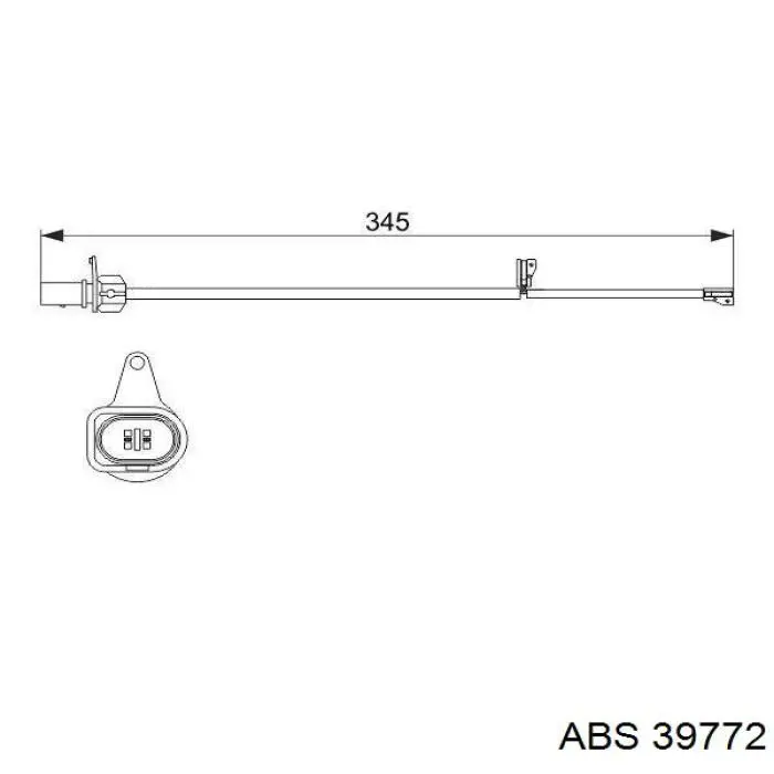 Датчик износа тормозных колодок передний левый ABS 39772 цена, от 3.02 USD