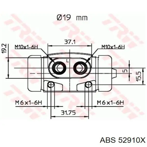 52910X ABS цилиндр тормозной колесный рабочий задний