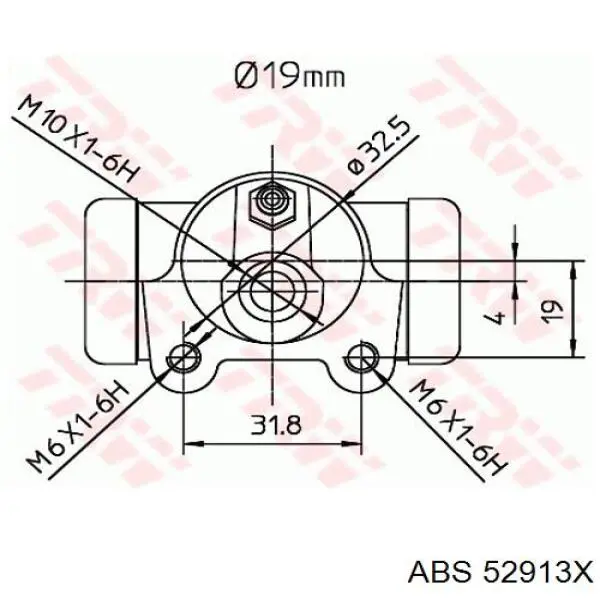 Рабочий тормозной цилиндр ABS 52913X цена, от 8.52 USD