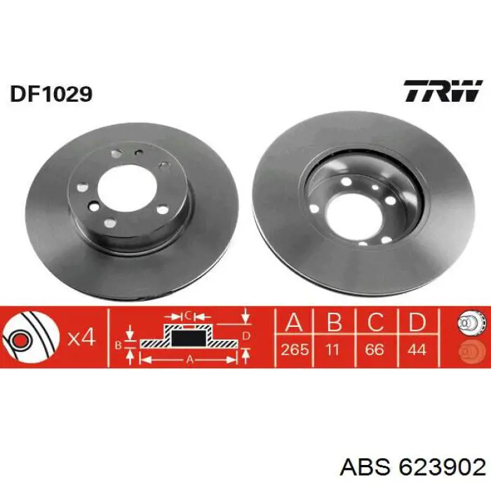 Суппорт задний правый 623902 ABS