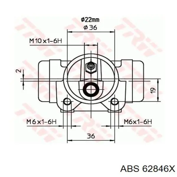 Цилиндр тормозной колесный 62846X ABS