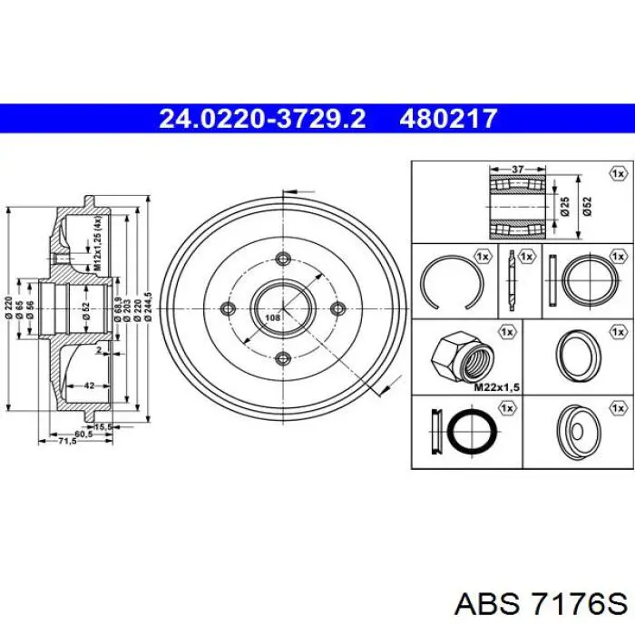 Купить 7176S ABS Тормозной барабан