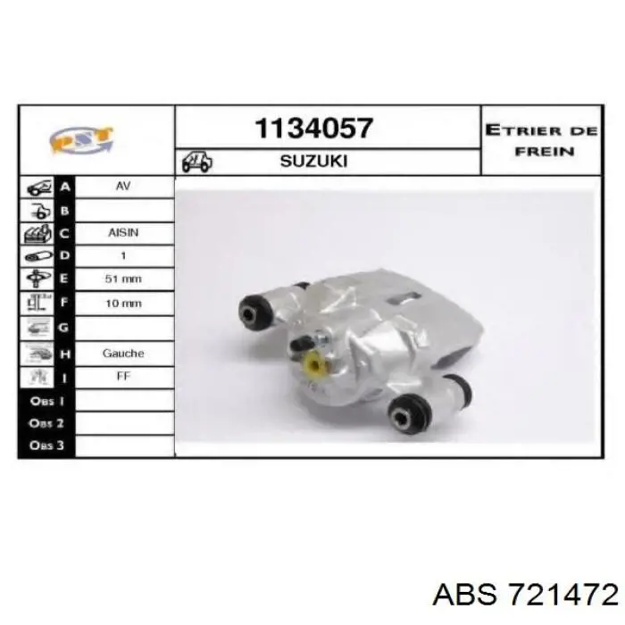 Тормозной суппорт ABS 721472 цена, от 43.98 USD