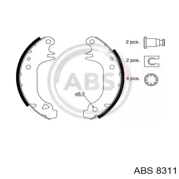 Задние барабанные колодки 8311 ABS