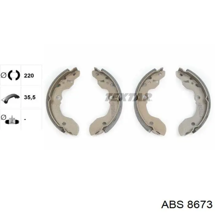Задние барабанные колодки 8673 ABS